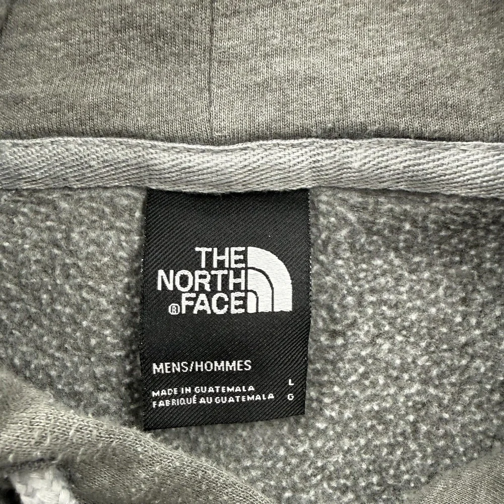 The North Face Hoodie Mens Large Gray Pullover Fleece Sweatshirt Graphic Logo